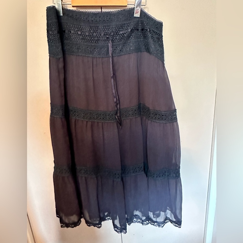 Tiered Lace Peasant Skirt